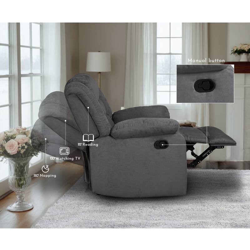 Modern 3-Piece Manual Reclining Living Room Sofa Set with Dropdown Table and Console