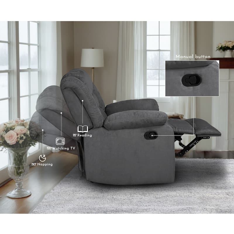 Modern 3-Piece Manual Reclining Living Room Sofa Set with Dropdown Table and Console