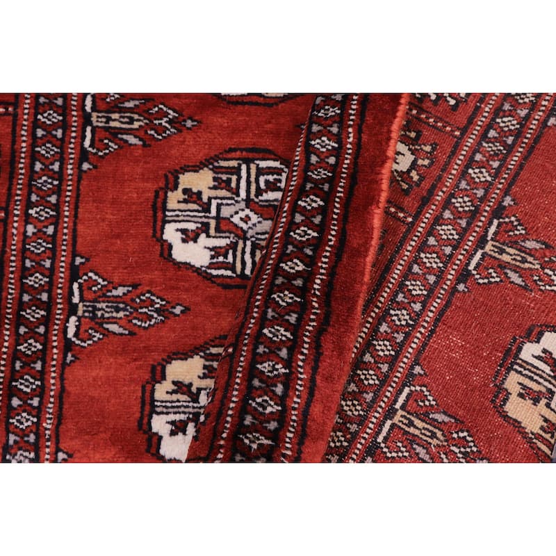 Rustic Bokhara Farrell Rust/Beige Hand Knotted Wool Runner - 2'7'' x 11'7''