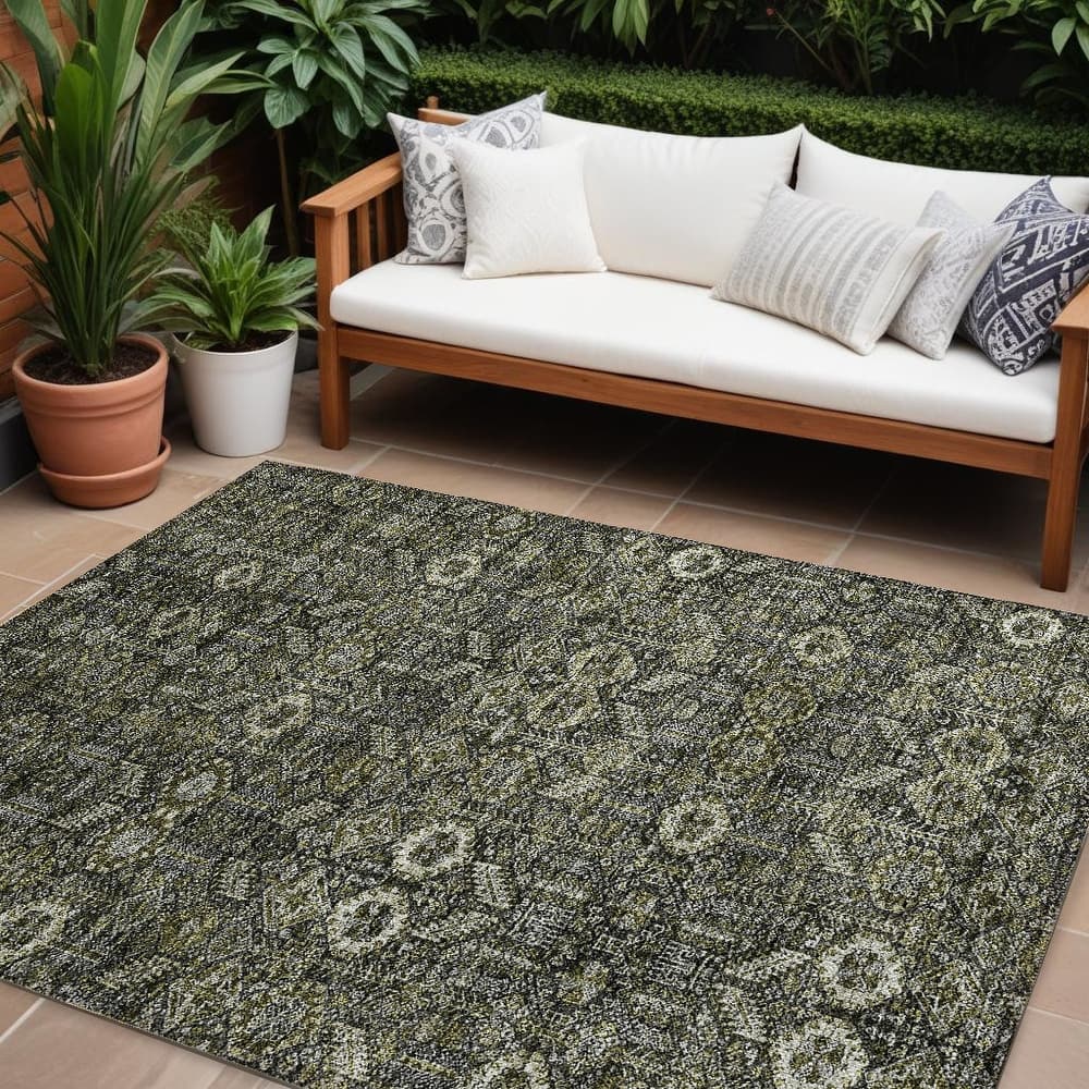 Alsis Garden-Inspired Weather Resistant Classic Meets Modern Outdoor Rug