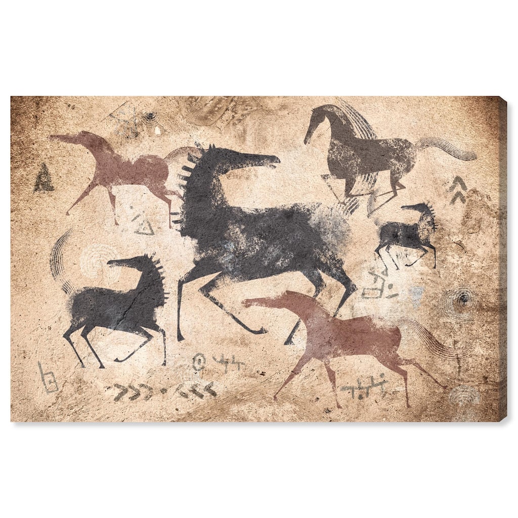 Cave Drawing Horses Canvas by Art Remedy, Gallery Wrapped