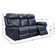 preview thumbnail 13 of 11, Hudson Power Reclining Top Grain Leather Sofa (Brown/ Blue/ Red)