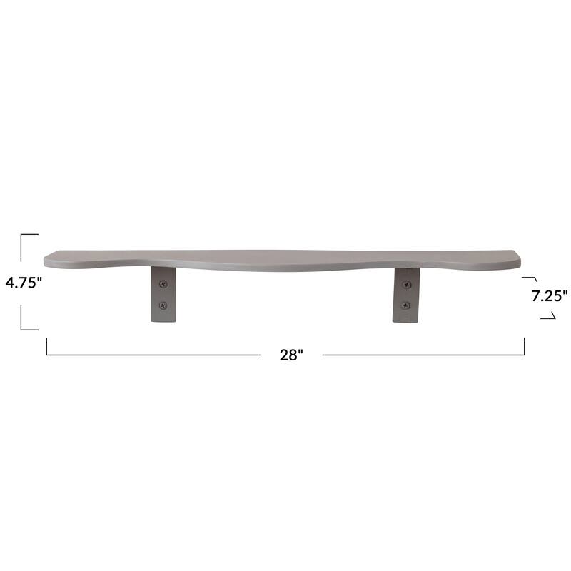 Textured Metal Wall Shelf - 28.0"L x 7.25"W x 4.75"H
