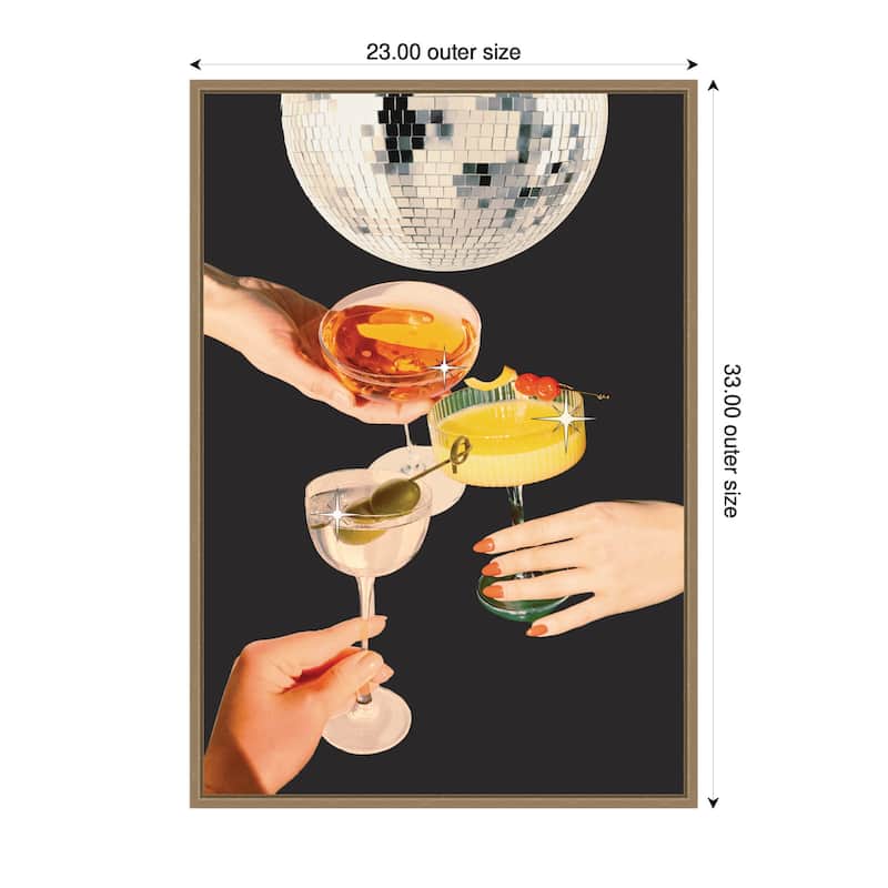 Kate and Laurel Cheers Print by Honey Island Studio Framed Canvas Wall Art Print