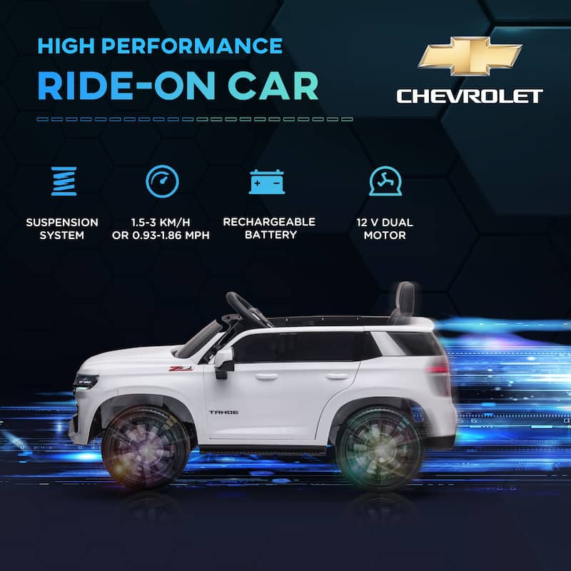 Aosom Chevrolet TAHOE Licensed Kids Ride on Car, 12V Battery Powered Kids Electric Car with Remote Control