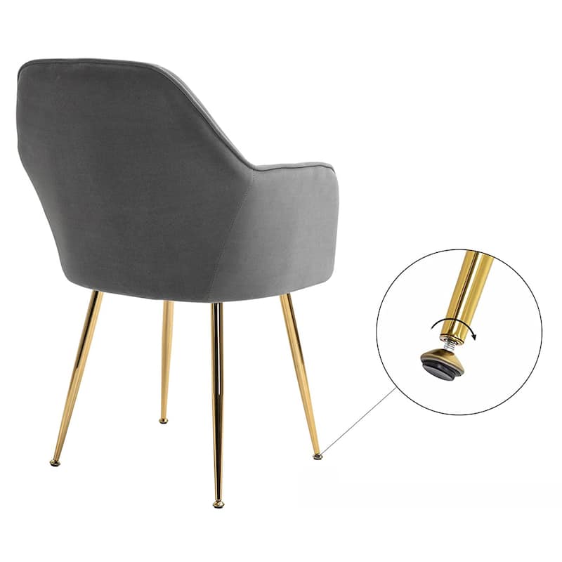 AVAWING Accent Arm Chairs Set of 2 Upholstered Velvet Dining Chairs