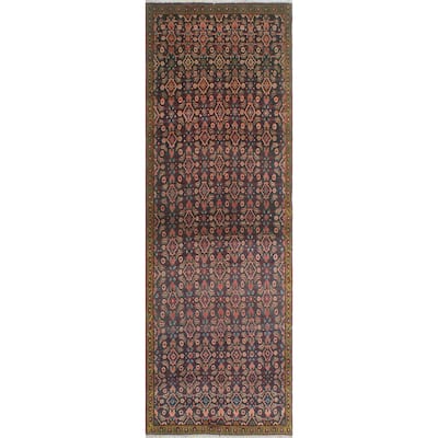 Fine Vintage Distressed Birk Navy/Rust Runner - 2'10" x 8'7"