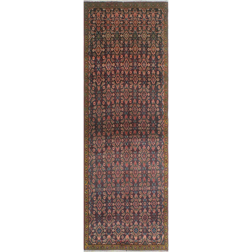 Fine Vintage Distressed Birk Navy/Rust Runner - 2'10" x 8'7"
