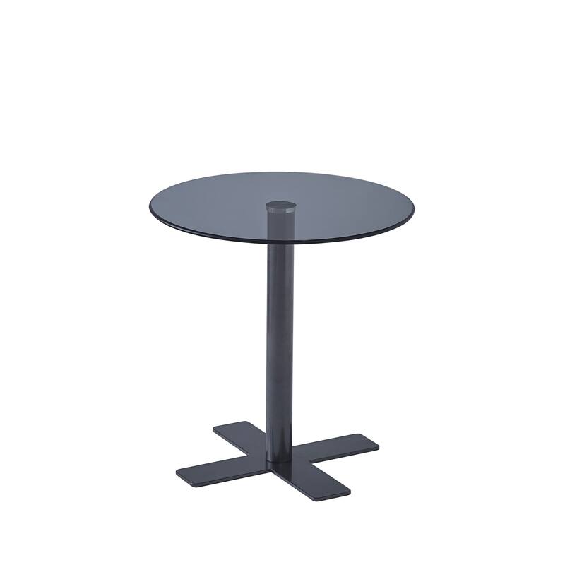 Tempered Rould Glass Dinning Table with Metal Leg
