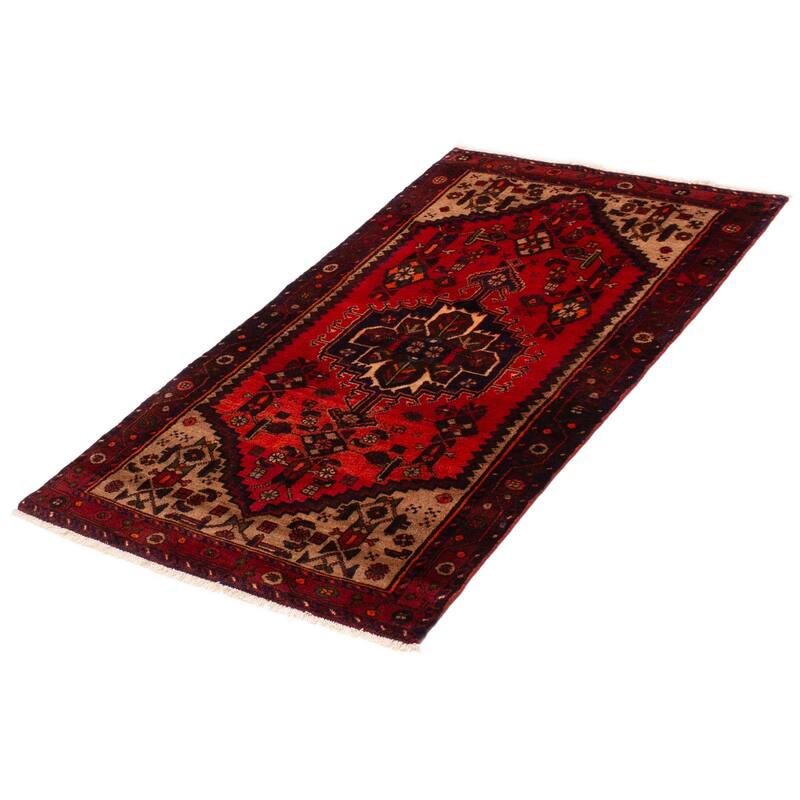 ECARPETGALLERY Hand-knotted Andelz Red Wool Rug - 3'6 x 6'2