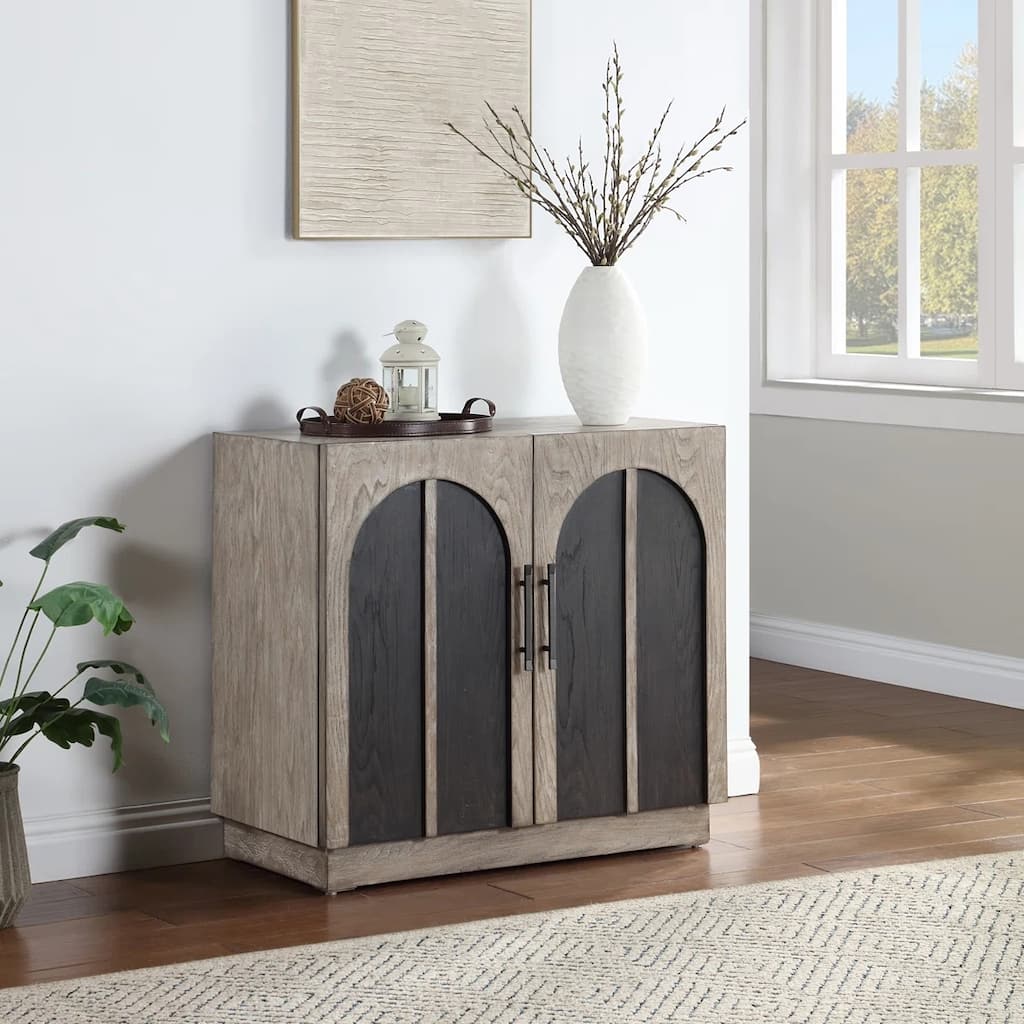 Nichols 2 Door Cabinet Black Grey
