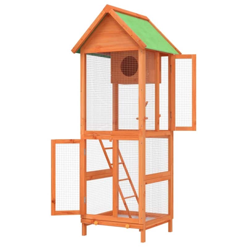 vidaXL Bird House Brown 23.6"x23"x63" Solid Wood Pine - 23.6" x 23" x 63"