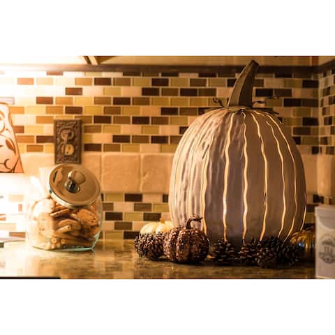 Desert Steel White Tall Pumpkin Luminary