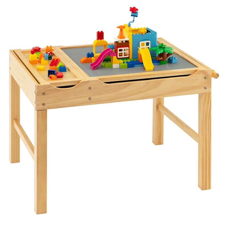 Wooden Kids Multi Activity Play Table with Storage Paper Roll - 34" x 23.5" x 22.5" (L x W x H)