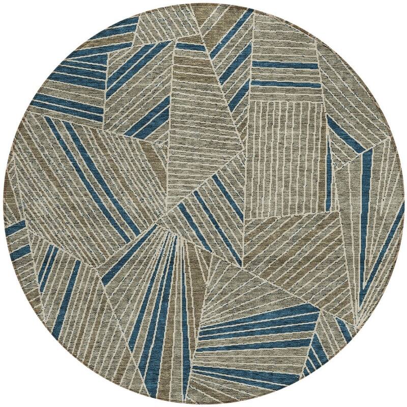 HomeRoots Geometric Transitional Rectangle Outdoor Rug