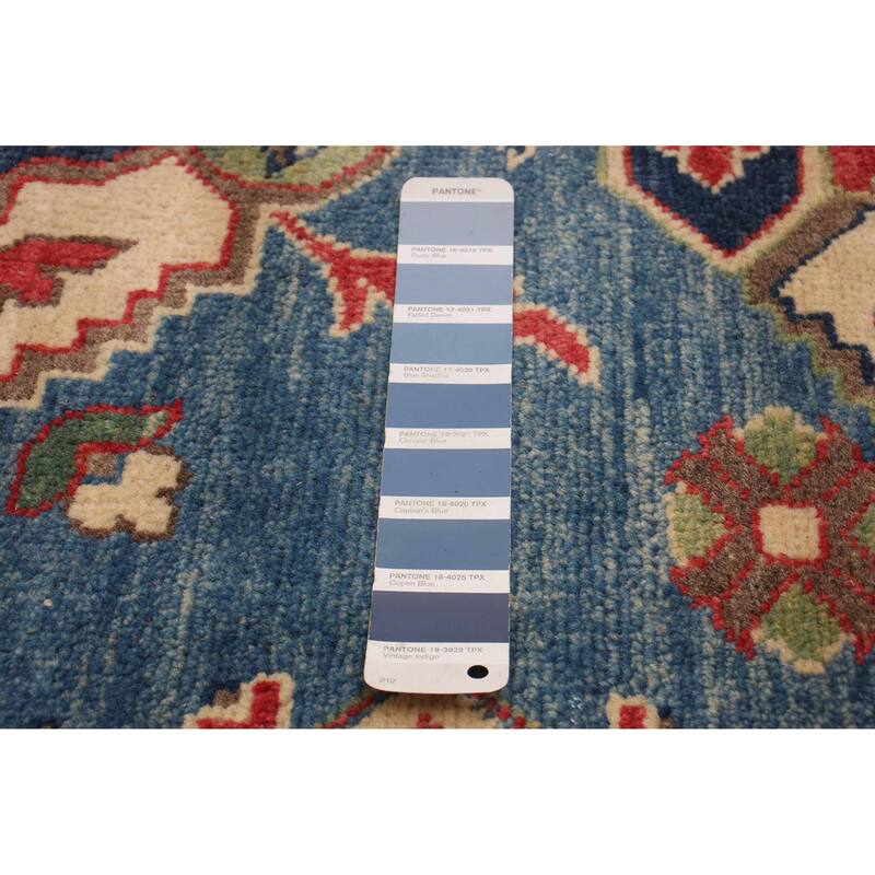 ECARPETGALLERY Hand-knotted Finest Ghazni Blue, Red Wool Rug - 6'6 x 9'7