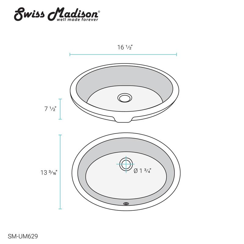 Monaco 16.5" Oval Under-Mount Bathroom Sink