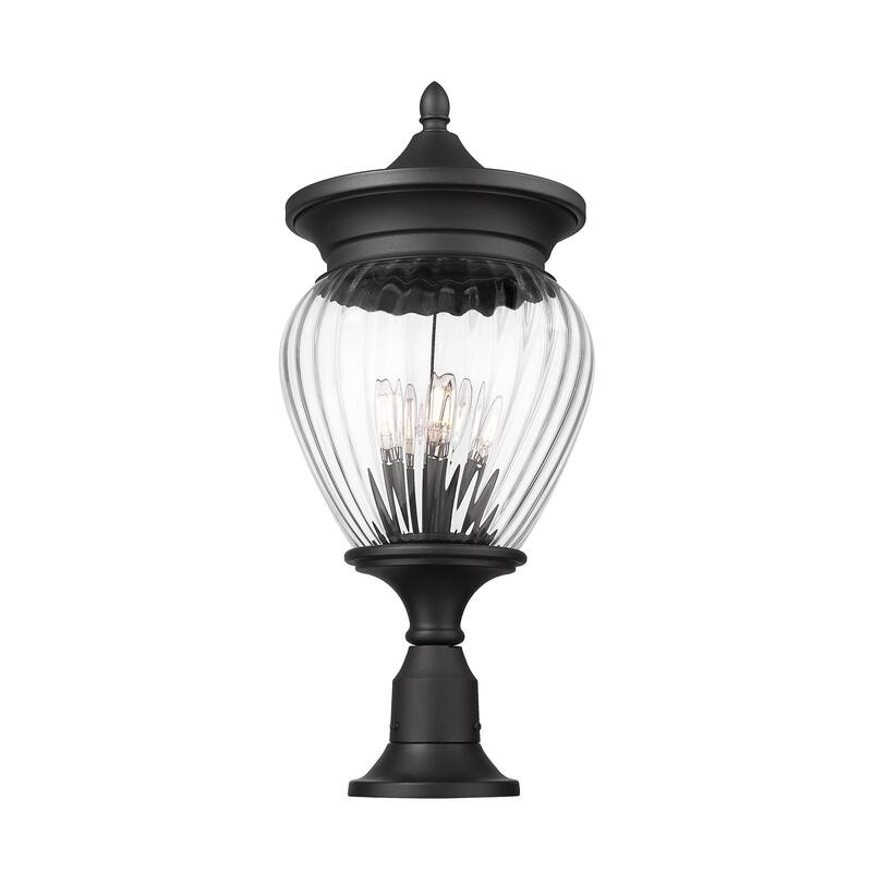 Davina 4 Light Outdoor Pier Mounted Fixture in Black