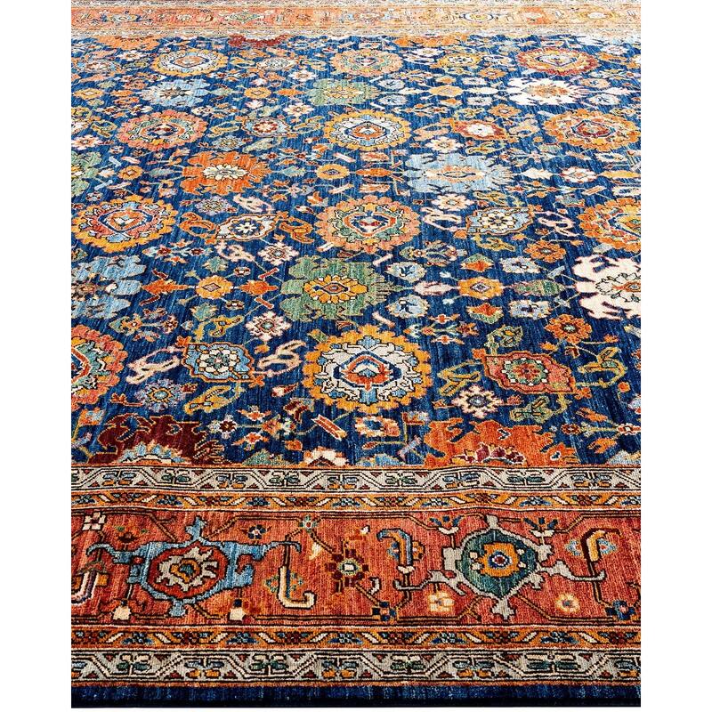 Serapi One-of-a-Kind Hand-Knotted Area Rug - Blue, 9' 2" x 11' 9" - 9' 2" x 11' 9"