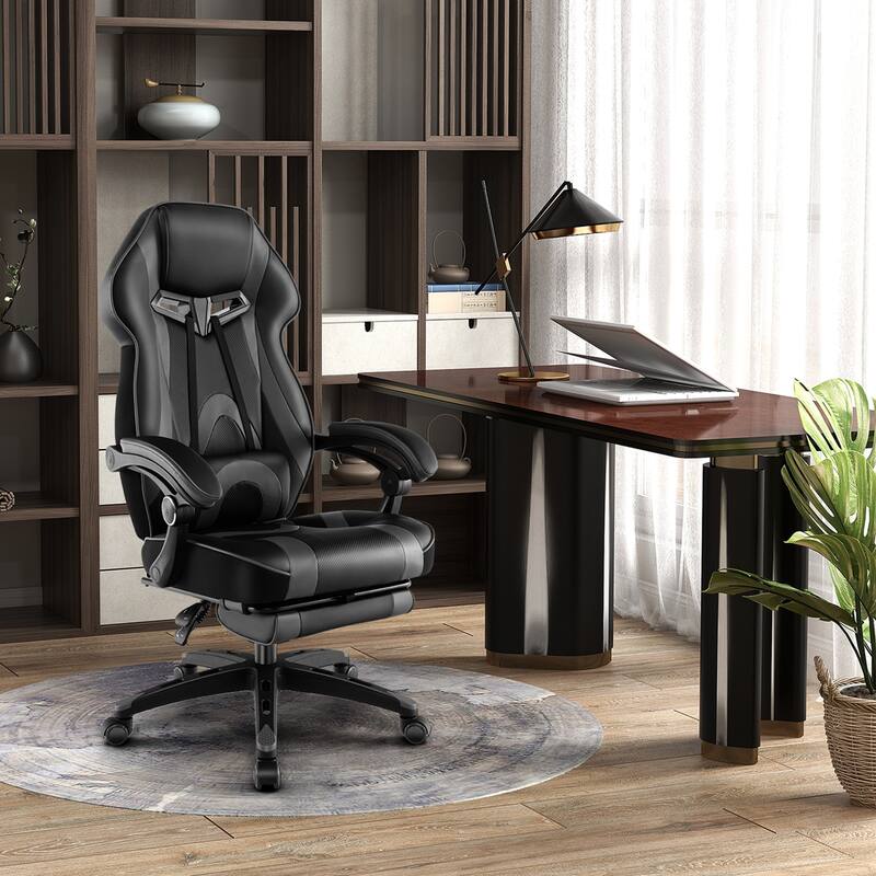 Costway Adjustable E-Sports Racing Style Chair with Padded Headrest, - See Details