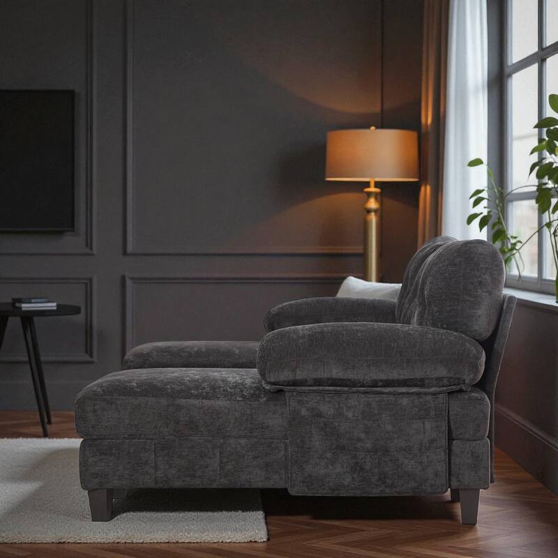 103.5" U-Shaped Sectional Sofa with Dual Chaise Lounges, Chenille Upholstery, Storage Pockets and Armrest Pillows