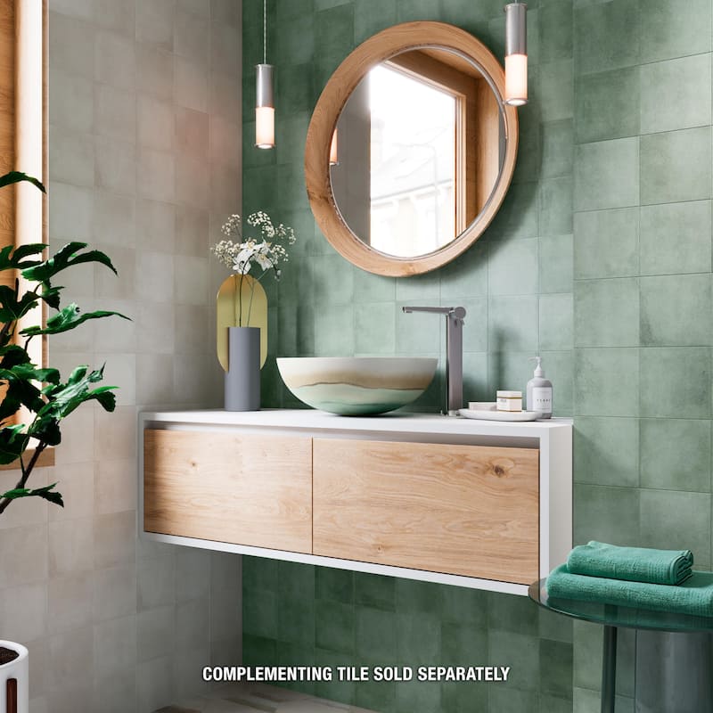 Merola Tile Matter Green 6" x 6" Porcelain Floor and Wall Tile