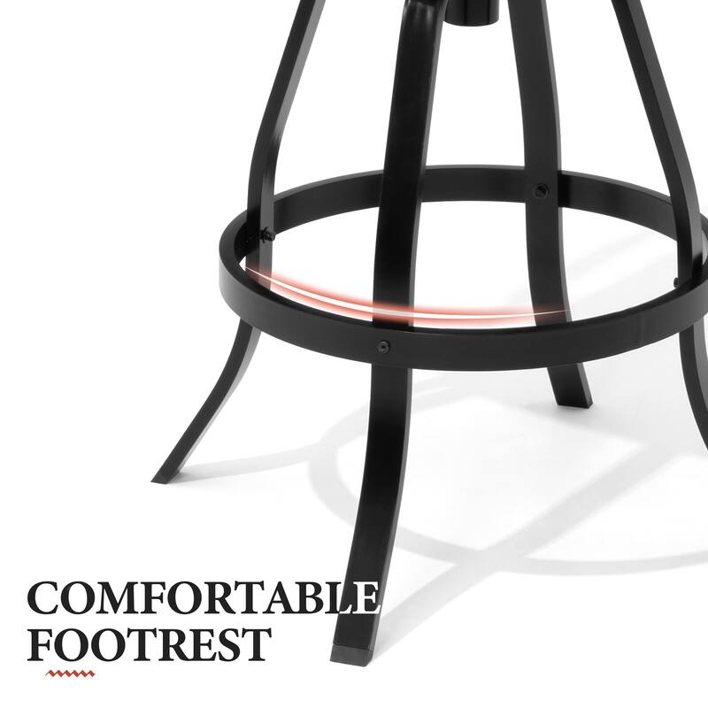 Outdoor Indoor Patio Bar Stools Aluminum Swivel Bar Chair with Sunbrella Cushion