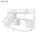 preview thumbnail 23 of 36, Twin Size Loft Bed wBuilt-in Desk, Storage Stairs, 2 Drawers and Shelves, Wooden Bedframe High Loft Platform Bed for Kids Teens