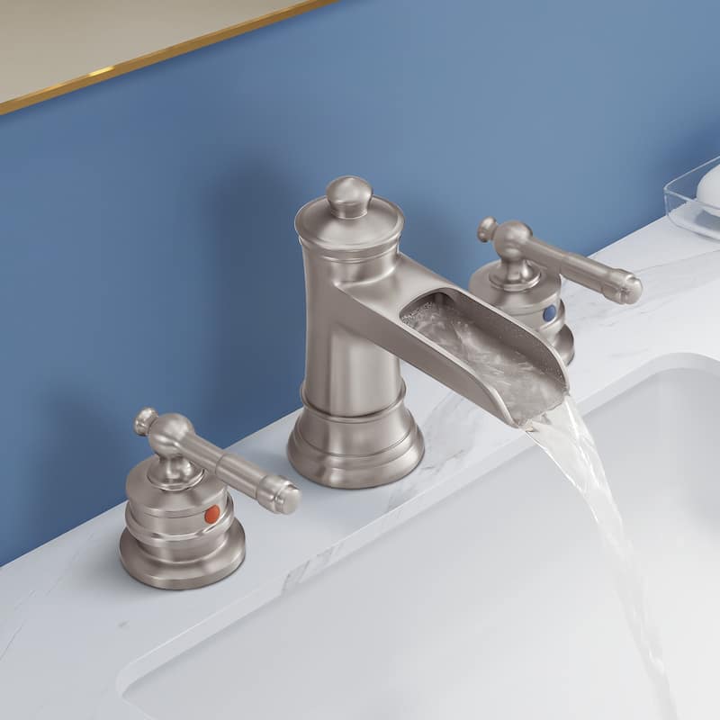 Topcraft Two Handle Waterfall Bathroom Faucet with Pop-Up Drainer