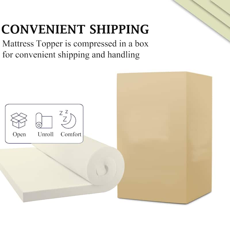 ONETAN, 2-inch High Density Foam Mattress Toppers,Add Comfort To Mattress