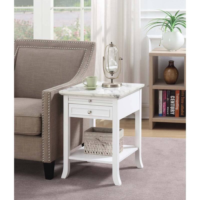 Classic Charm End Table with Drawer - Living Room Accent Table, Storage Side Table, 18x24x18 - 24