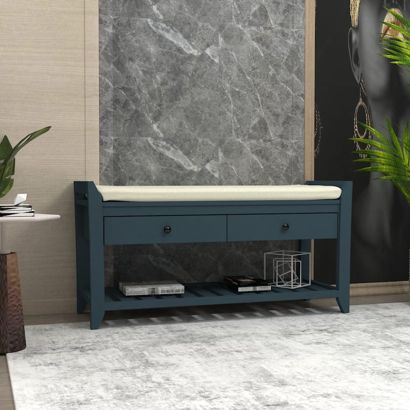Entryway Storage Bench - Blue