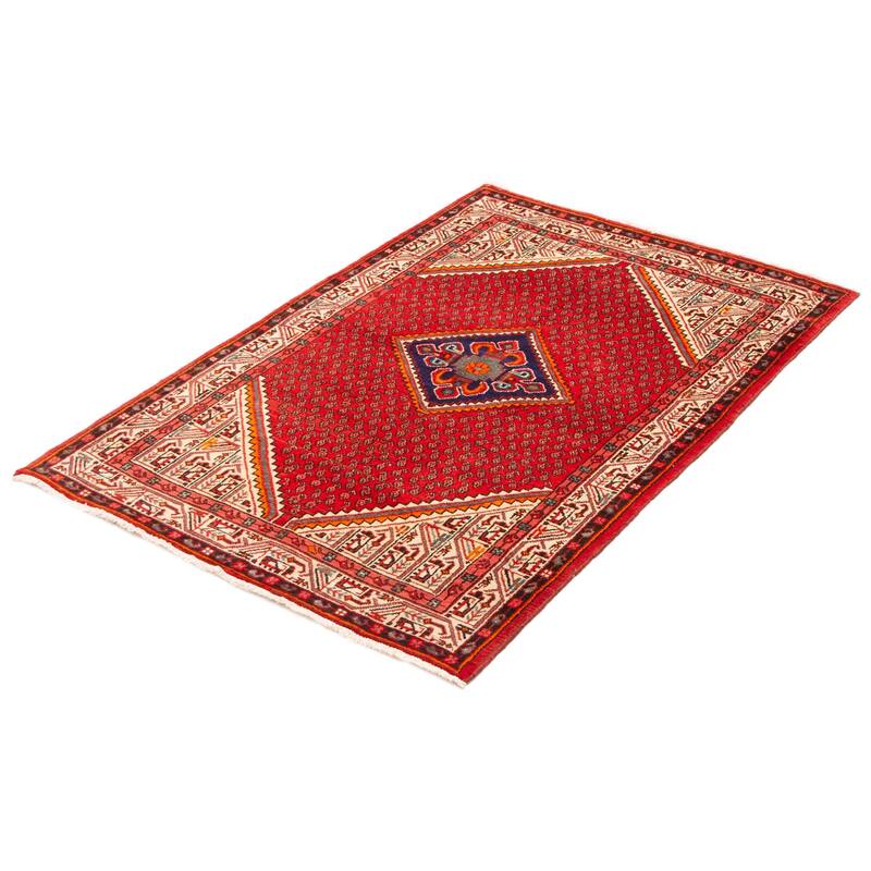 ECARPETGALLERY Hand-knotted Andelz Red Wool Rug - 4'5 x 6'6