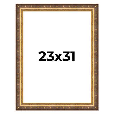 23x31 Frame Vintage Gold Solid Wood Picture Frame | 2.5 Inch Moulding