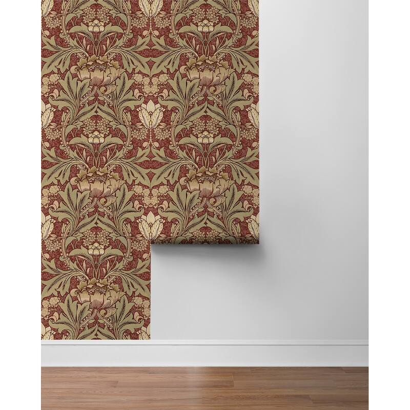 NextWall Acanthus Floral Peel and Stick Wallpaper
