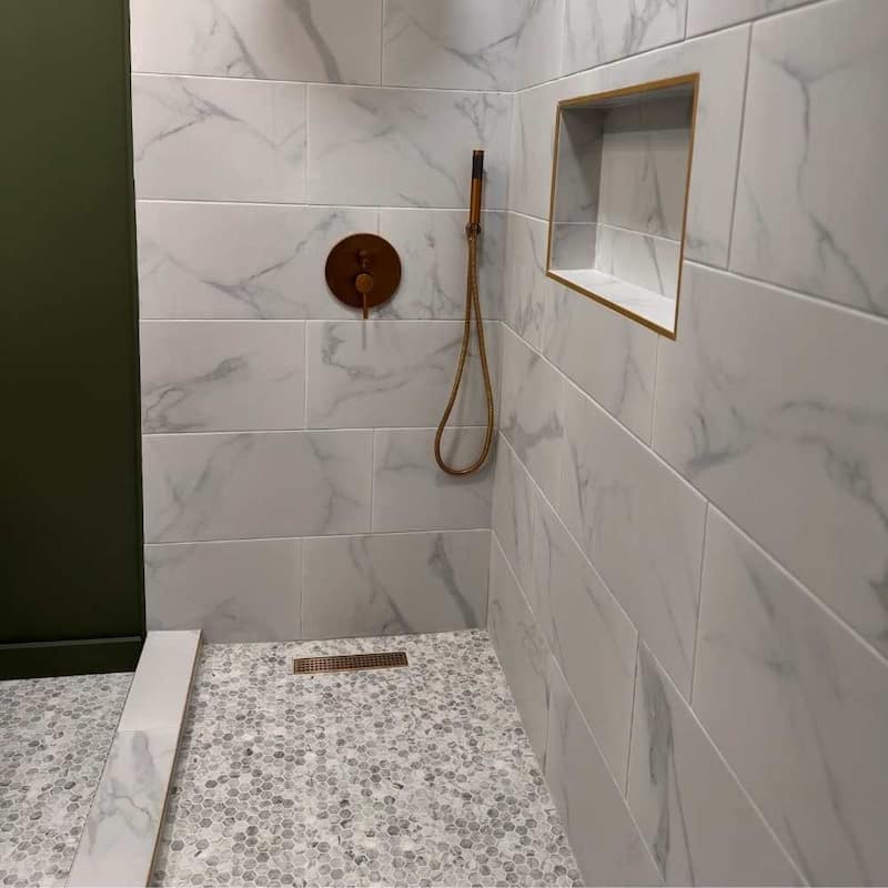 Santorini Honeycomb 1x1 Glossy Marble Mosaic Tile - Floor, Wall, Backsplash