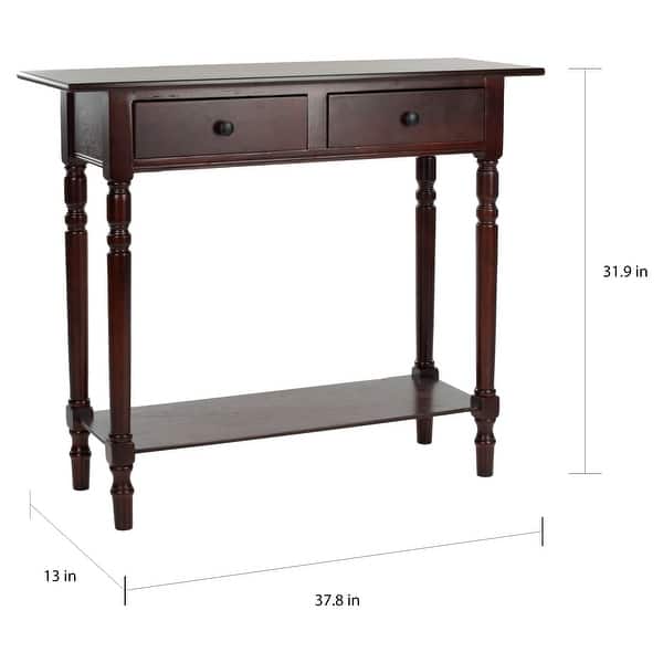 SAFAVIEH Cape Cod Dark Cherry 2-drawer Console Table - 37.8" x 13" x 31.9"