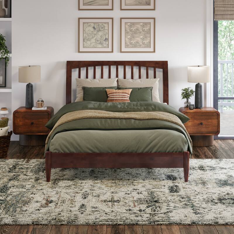 Orleans Solid Wood Low Profile Sleigh Platform Bed