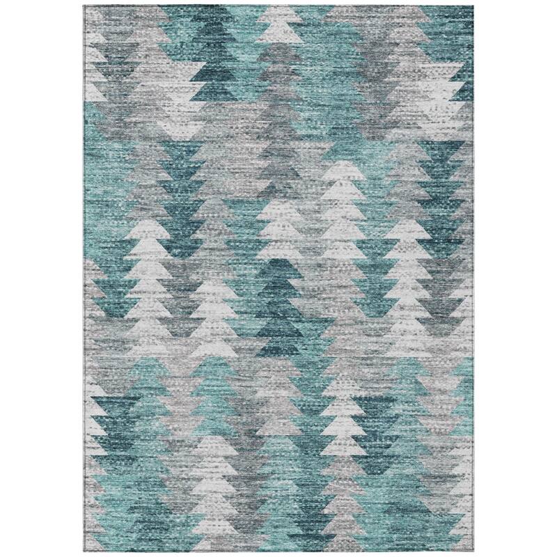 HomeRoots Geometric Transitional Rectangle Outdoor Rug