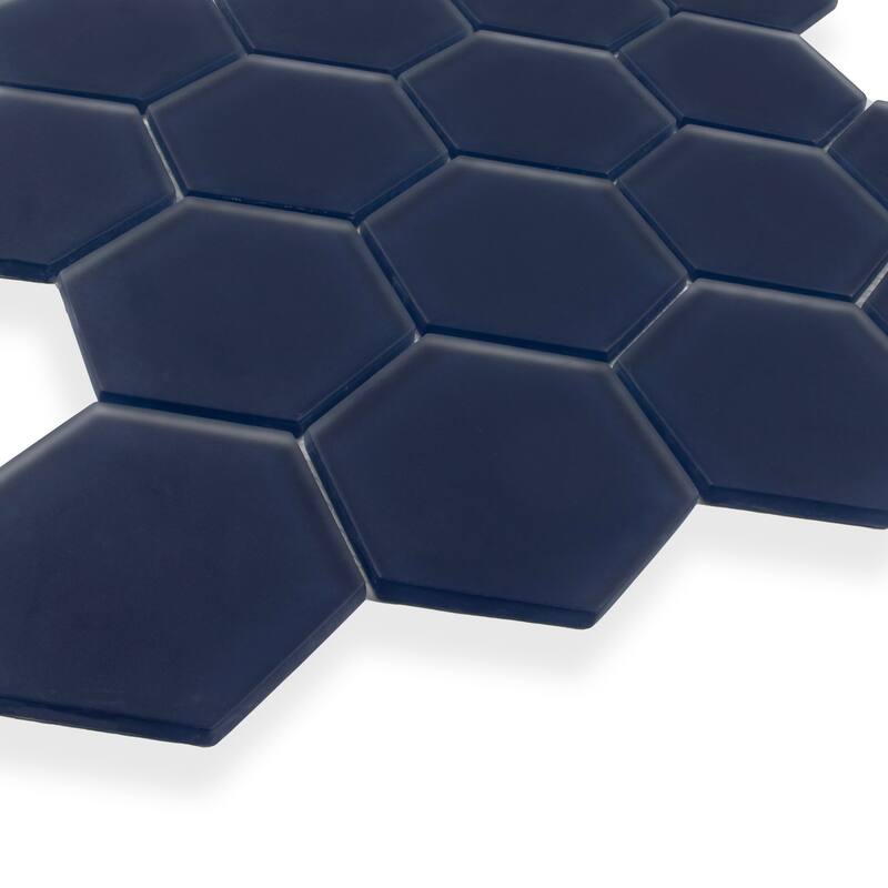 3" Beehive 10.25 in. x 11.75 in. Hexagon Glass Mesh-Mounted Mosaic Tile