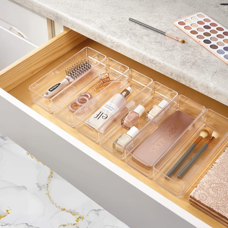 Cheer Collection 25 Piece Clear Plastic Drawer Organizer Set - 25 pcs