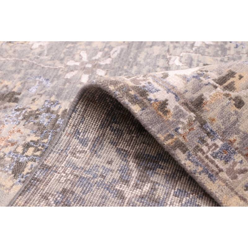 ECARPETGALLERY Hand-knotted Heritage Grey Silk, Wool Rug - 7'11 x 9'11