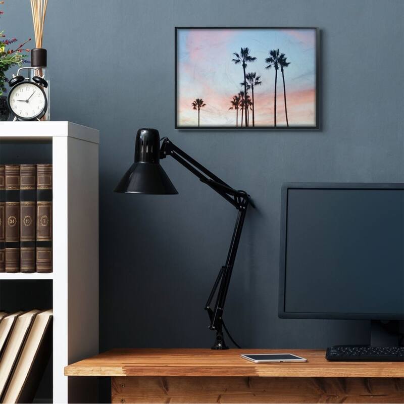 Stupell Sunset Sky with Palm Tree Silhouettes Framed Wall Art