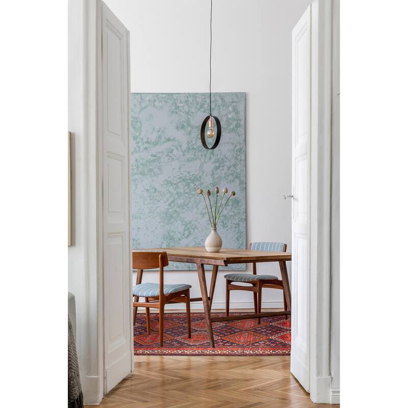 ECARPETGALLERY Hand-knotted Melis Vintage Dark Navy, Red Wool Rug - 4'5 x 10'8