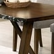 Thumbnail 4, Furniture of America Leesie Rustic Walnut 71-inch Trestle Dining Table. Changes active main hero.