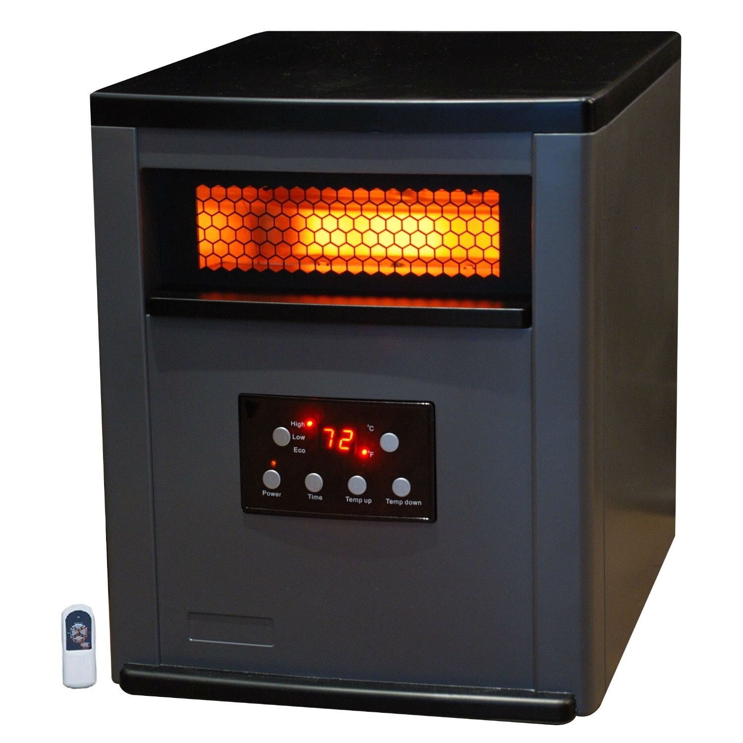 Infrared Space Heater w/ Remote 5,200 BTUs Heat Two Tone Fireproof Cabinet  - 16.5 x 13.2 x 17 inches - Bed Bath u0026 Beyond - 37152682
