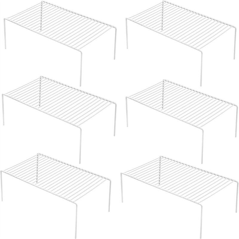 Cabinet Storage Shelf Rack Set of 6 - 9.4"D x 13"W x 5.5"H - White