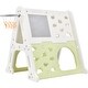 preview thumbnail 7 of 16, 5-in-1 Playground Climber Playset With Tunnel Climber Whiteboard Building Block Baseplates Light Green