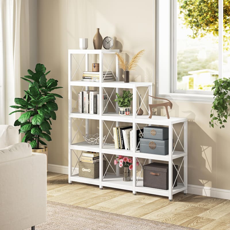 12 Shelves Ladder Bookshelf Bookcase Display Shelf