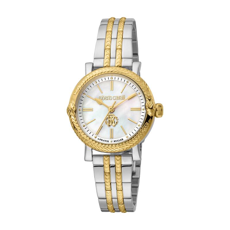 Roberto Cavalli by Franck Muller Women RV1L193M0081 Swiss Quartz Watch - Two-Tone